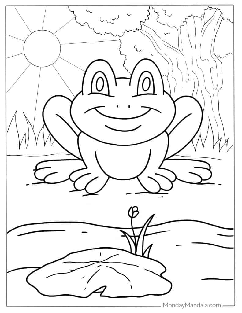 Frog coloring pages free pdf printables