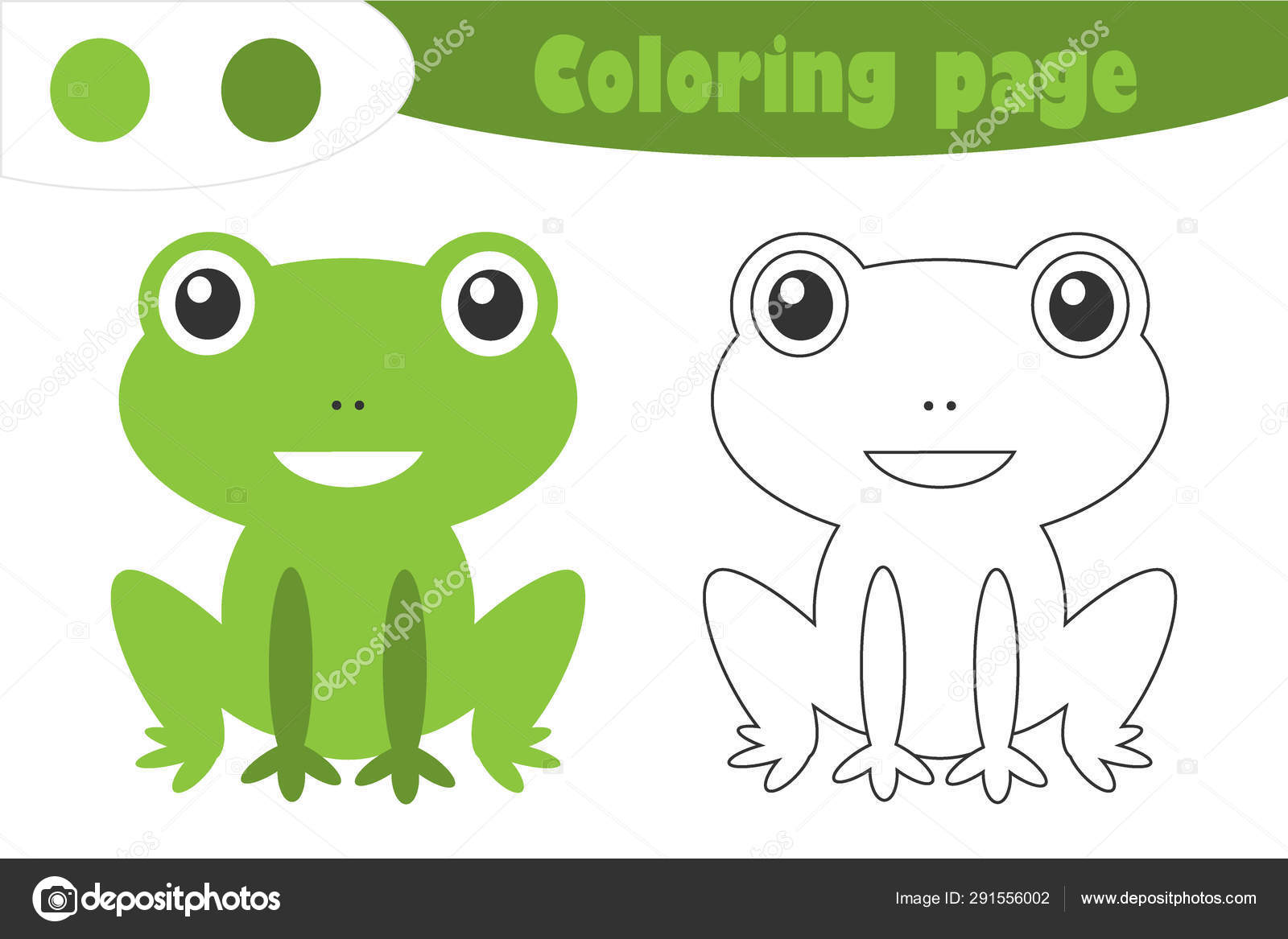 Green frog in cartoon style coloring page spring education paper game for the development of children kids preschool activity printable worksheet vector illustration stock vector by olyabymailru