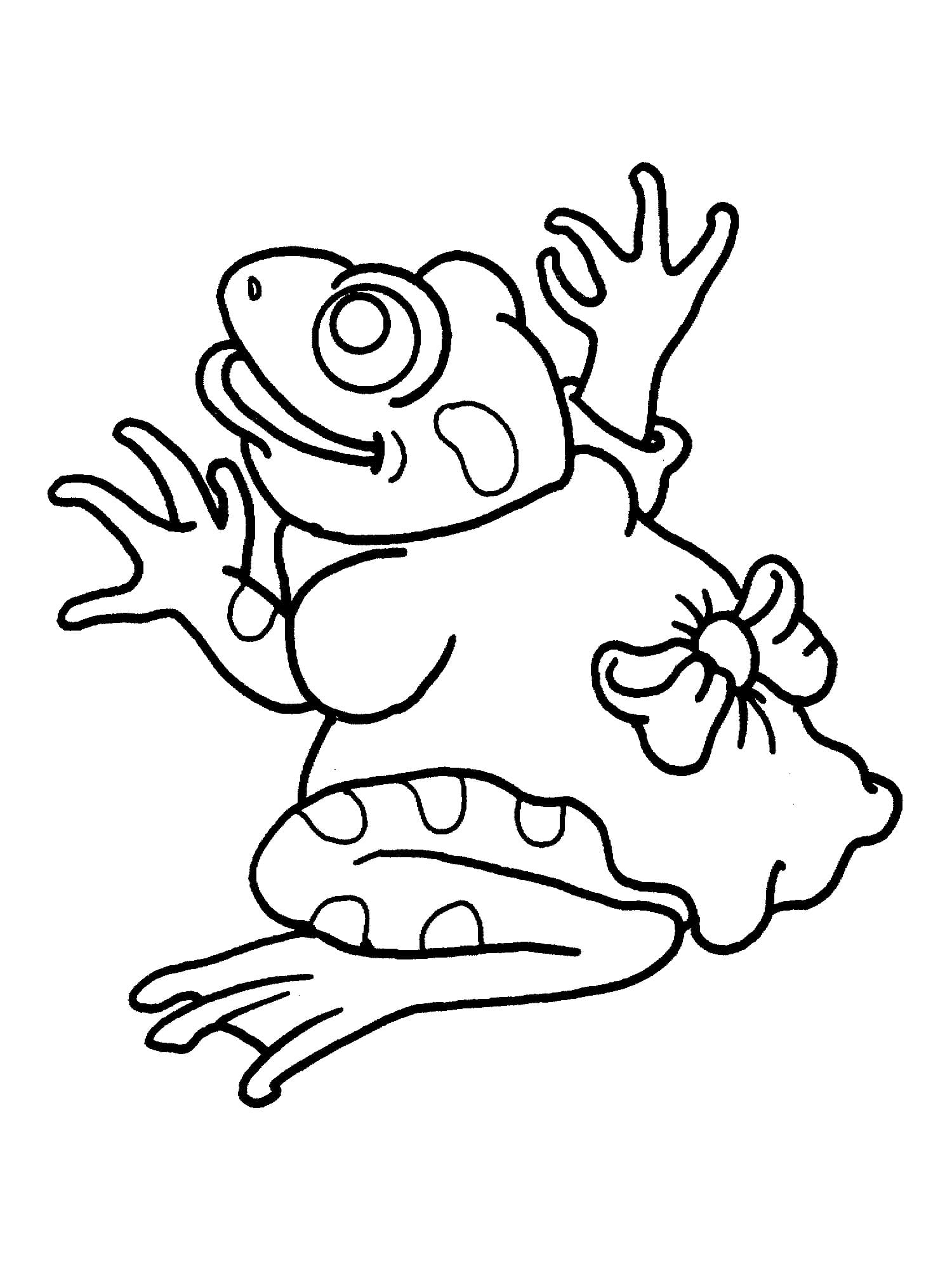 Free cute frog coloring page