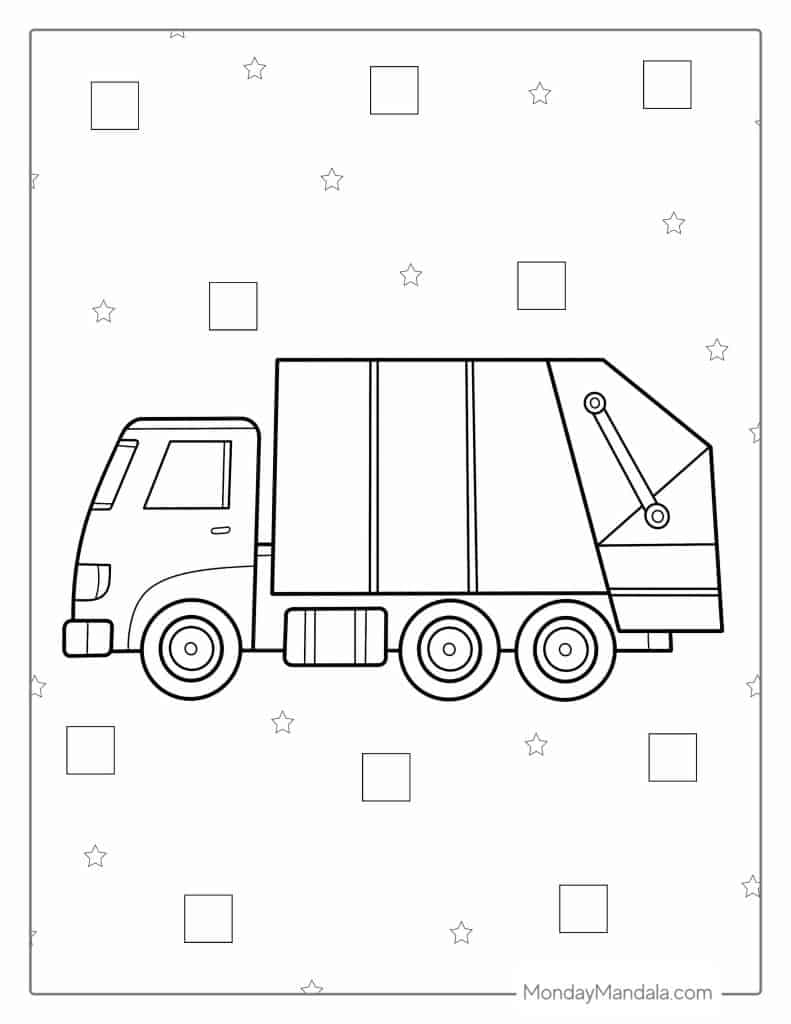 Garbage truck coloring pages free pdf printables