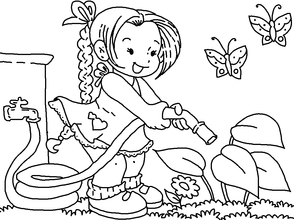 Gardening coloring pages