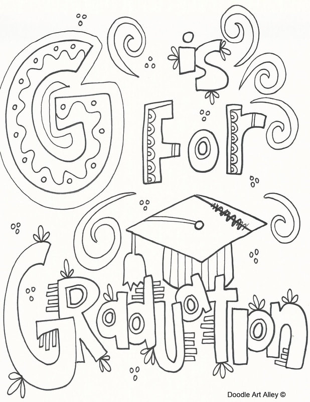 Graduation coloring pages and printables