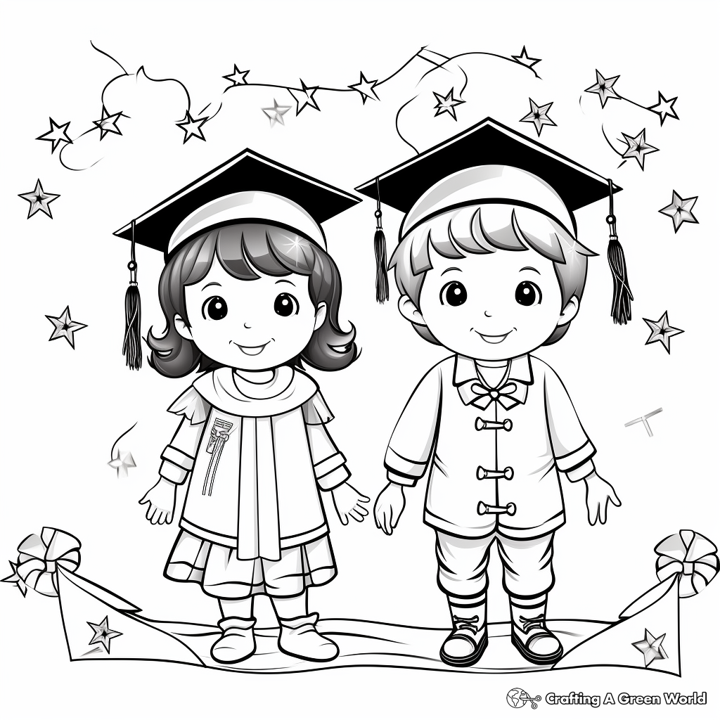 Graduation coloring pages