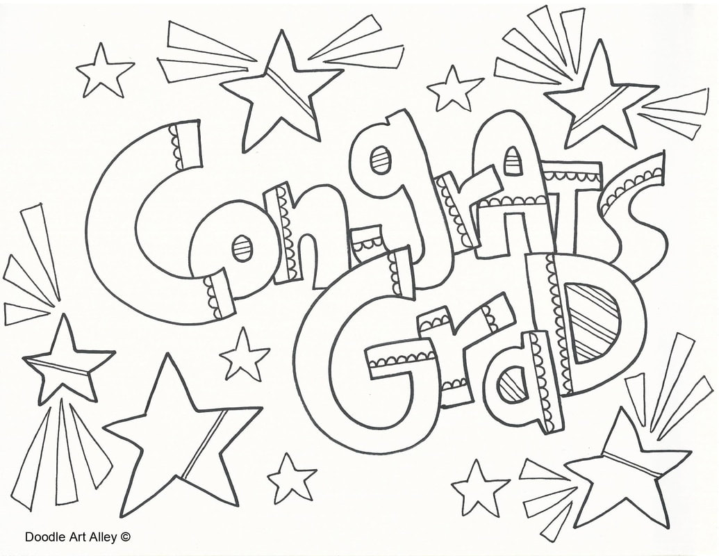 Graduation coloring pages and printables