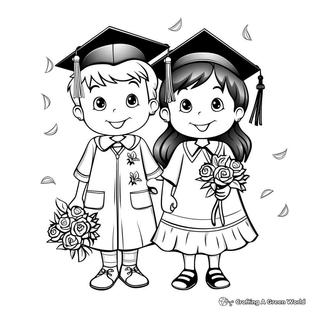 Graduation coloring pages