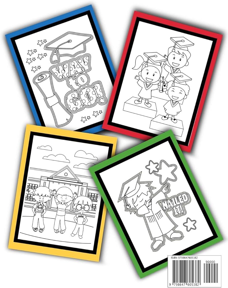 Graduation coloring book kindergarten preschool elementary graduate coloring pages for little boys girls ages to busy bee coloring books