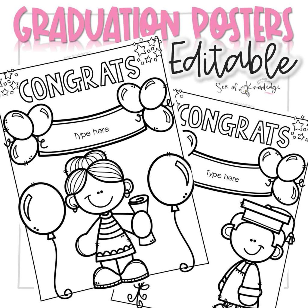 Fun and editable graduation coloring pages printables