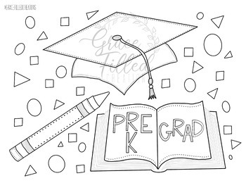 Pre k graduation coloring page by grace filled creations tpt