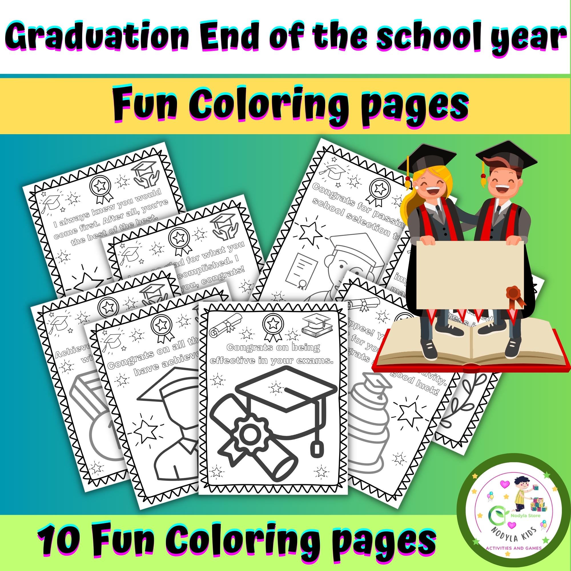 Graduation end of the school year coloring pages end of year activities made by teachers