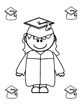 End of the year preschool graduation coloring sheets graduation cap