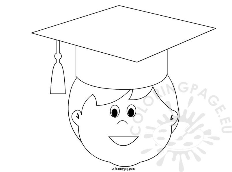 Kid graduation coloring page