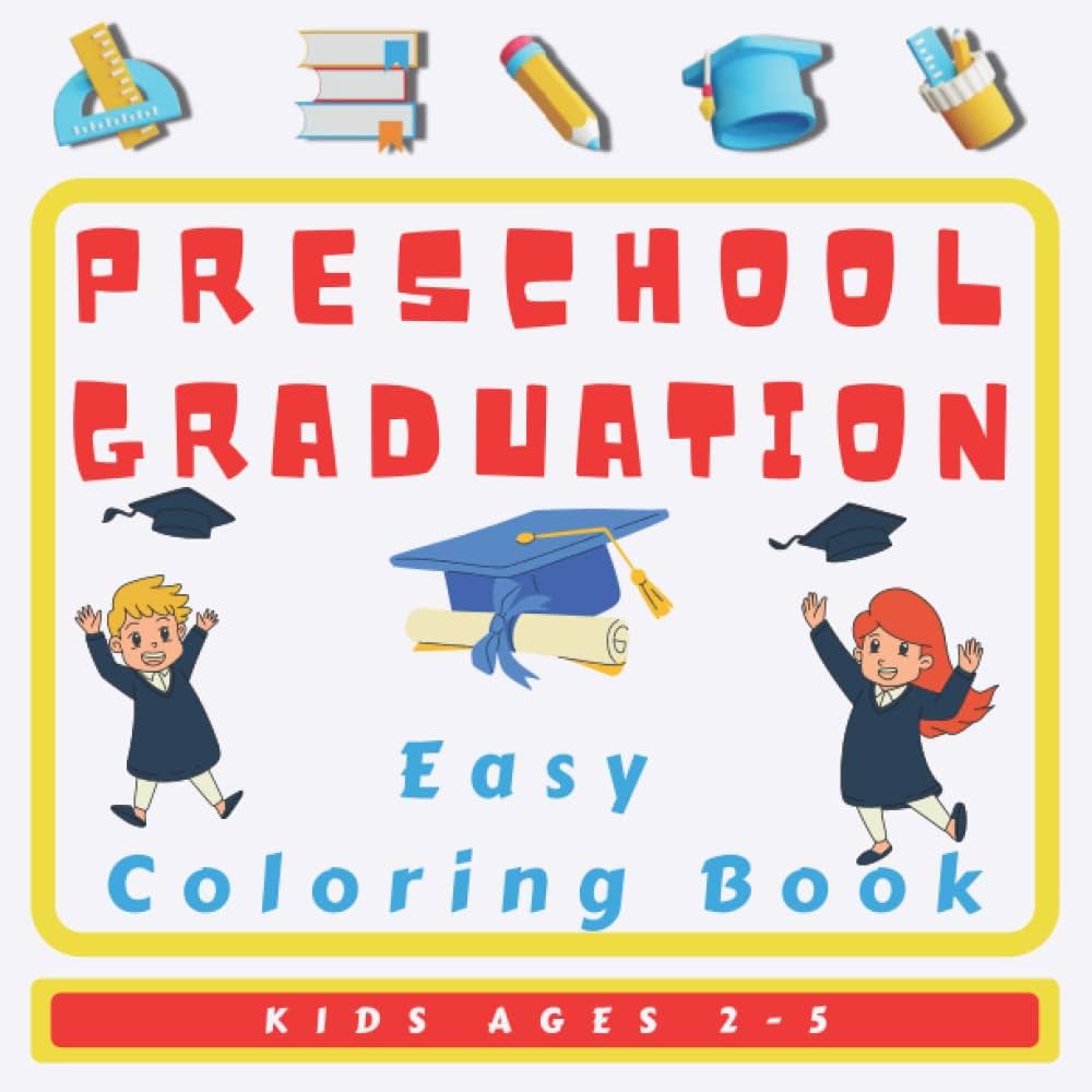 Preschool graduation coloring book kids ages