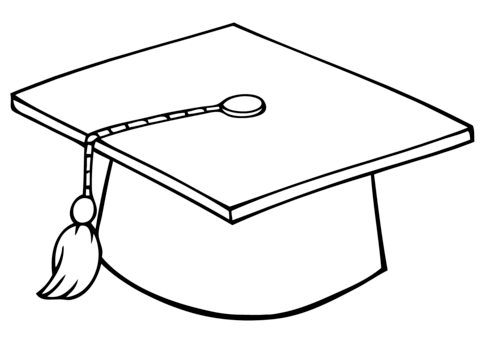 Graduate cap coloring page free printable coloring pages