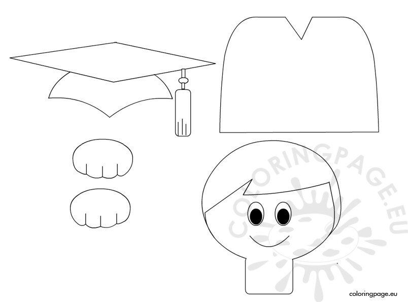 Preschool graduation template coloring page