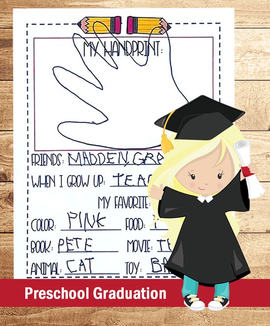 Preschool graduation printable memories keepsake