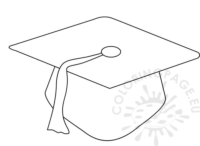 Preschool graduation cap pattern coloring page