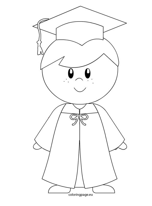 Kindergarten boy graduation coloring page boy graduation kindergarten graduation kids graduation