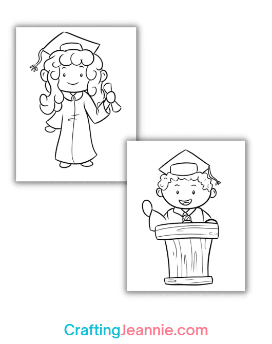 Graduation coloring pages