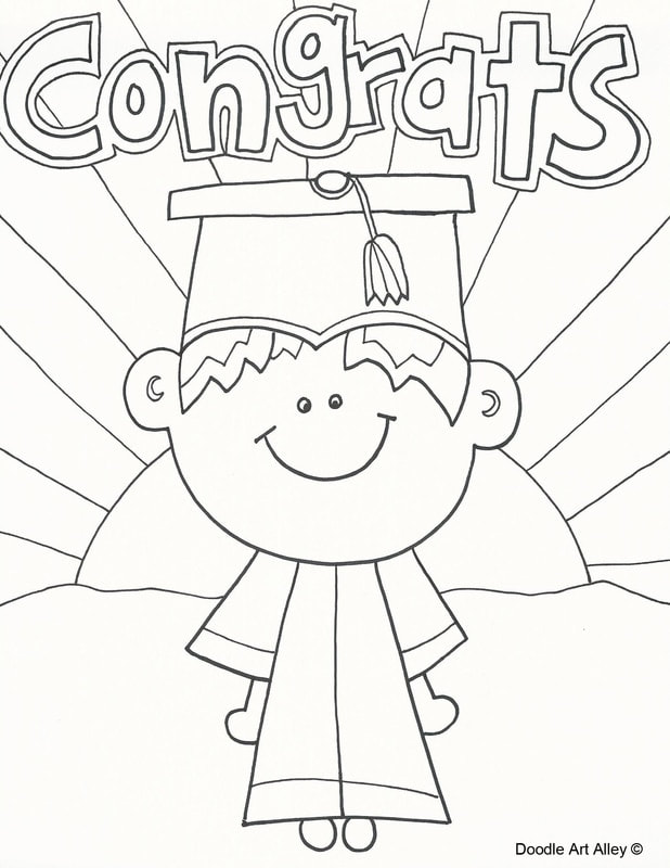 Graduation coloring pages and printables