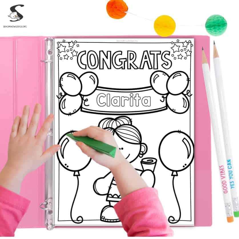 Fun and editable graduation coloring pages printables