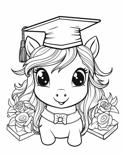 Graduation colouring pages