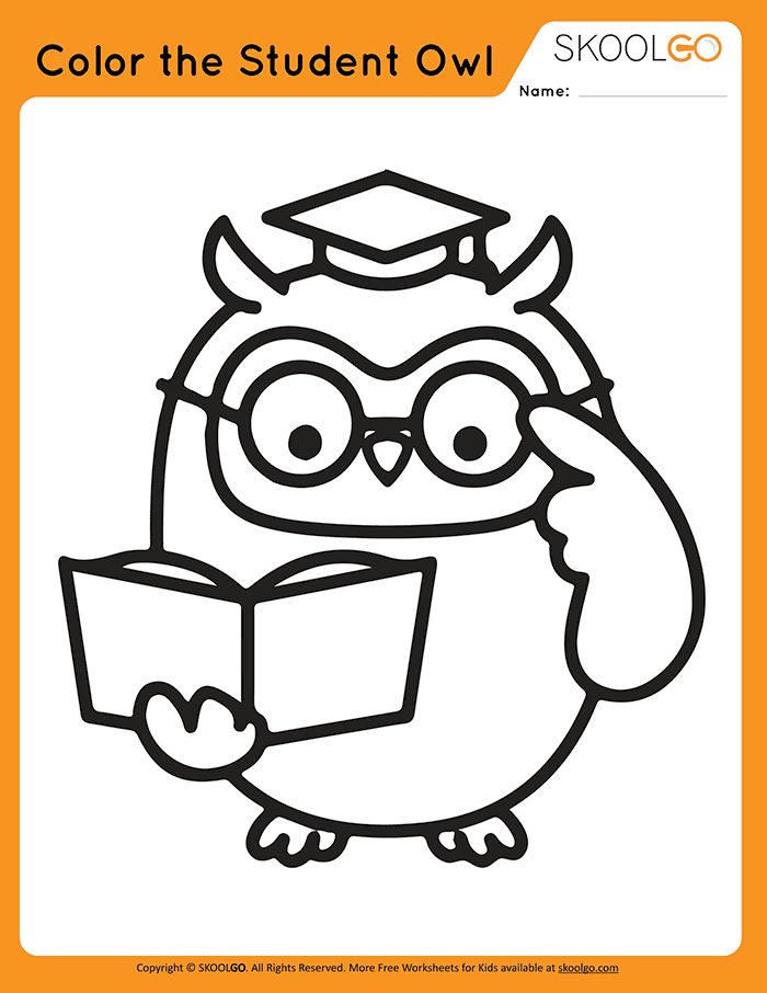 Color the student owl