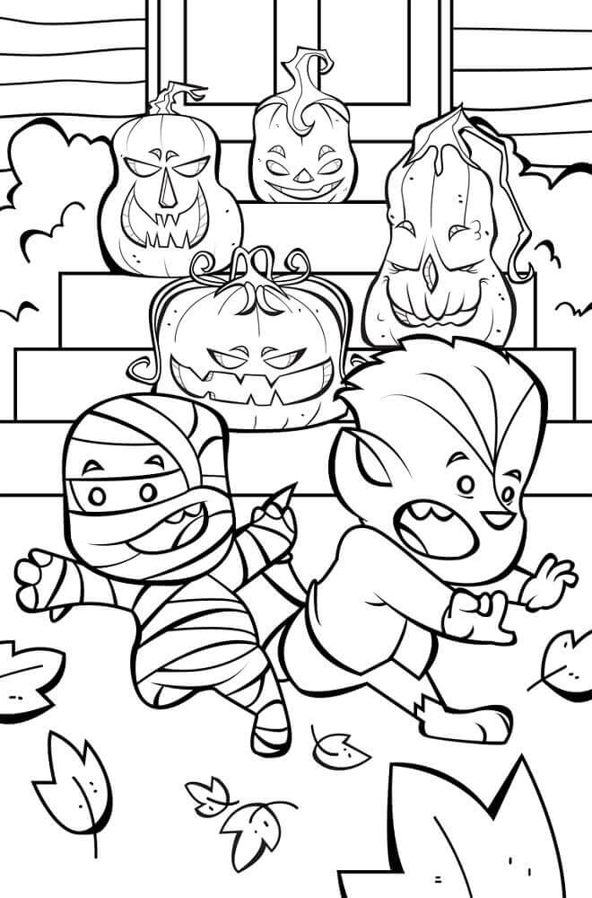 Coloring pages free cute halloween coloring pages printables