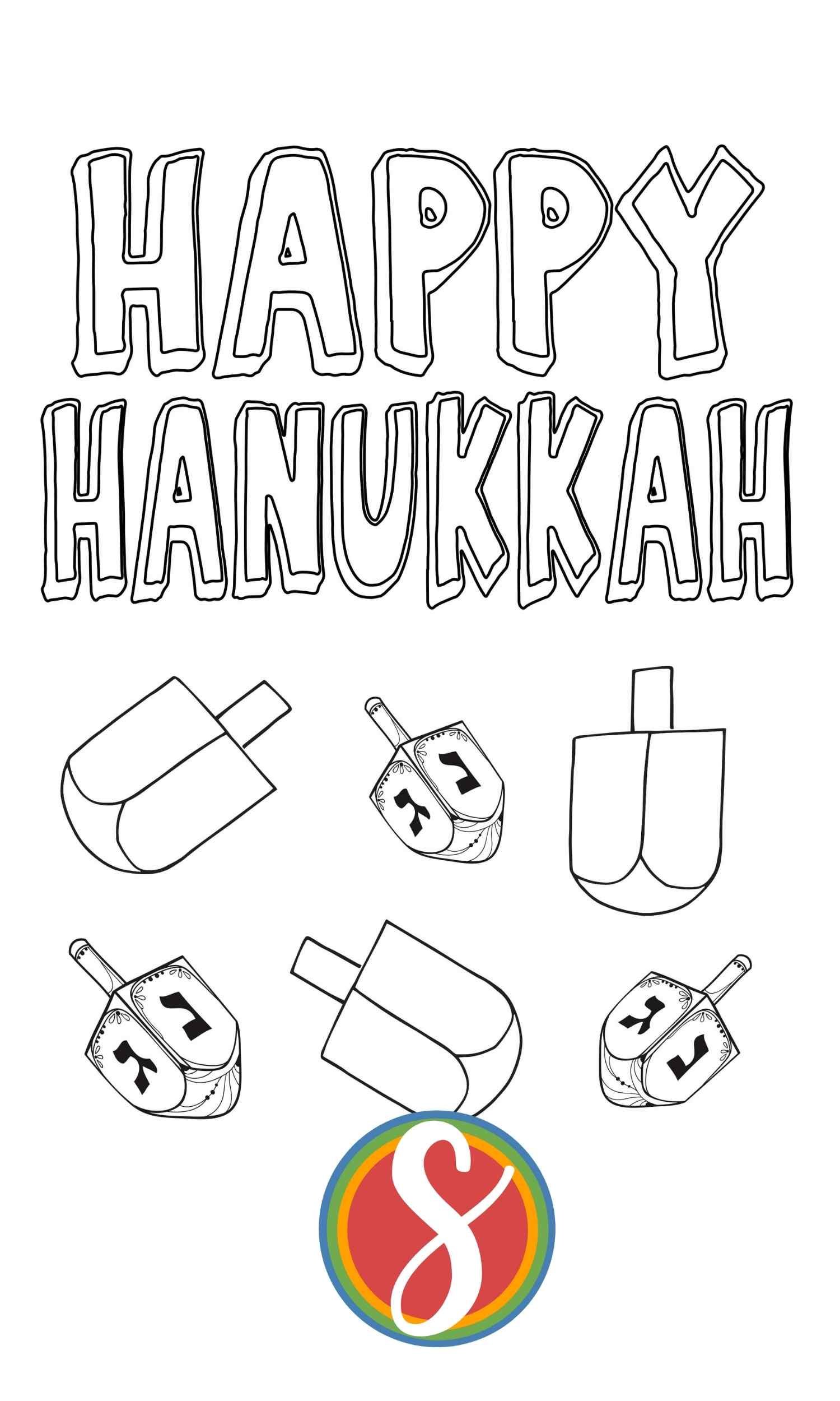 Free hanukkah coloring pages â stevie doodles