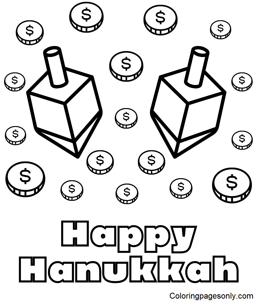 Hanukkah coloring pages printable for free download