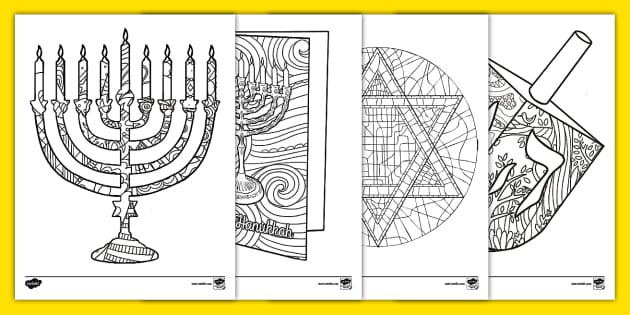 Hanukkah coloring pages printable activity usa
