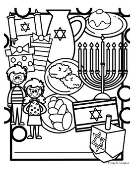 Hanukkah coloring dauber pages menorah dreidel latkes jelly donut