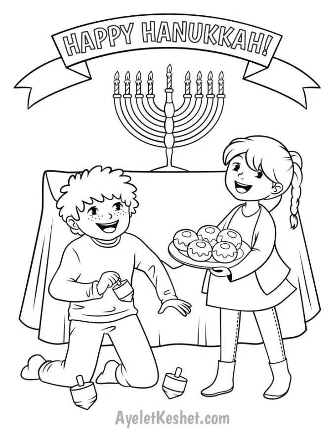 Free printable hanukkah coloring pages