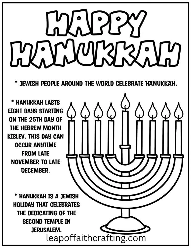 Free hanukkah worksheet page activity book