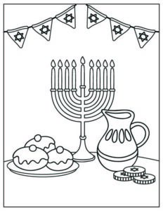 Free hanukkah coloring pages sheets