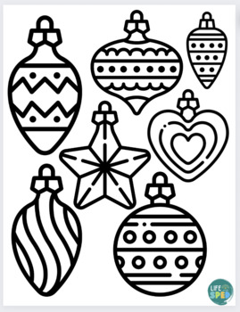 Ornament decorating coloring pages holiday winter preschool kindergarten