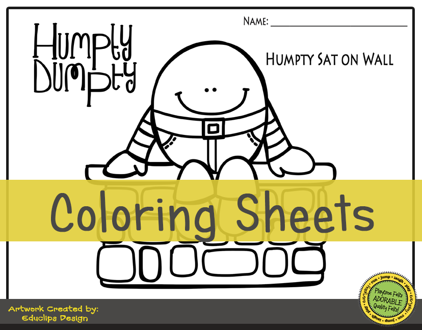 Humpty dumpty storytime activities for preschool by playtime felts