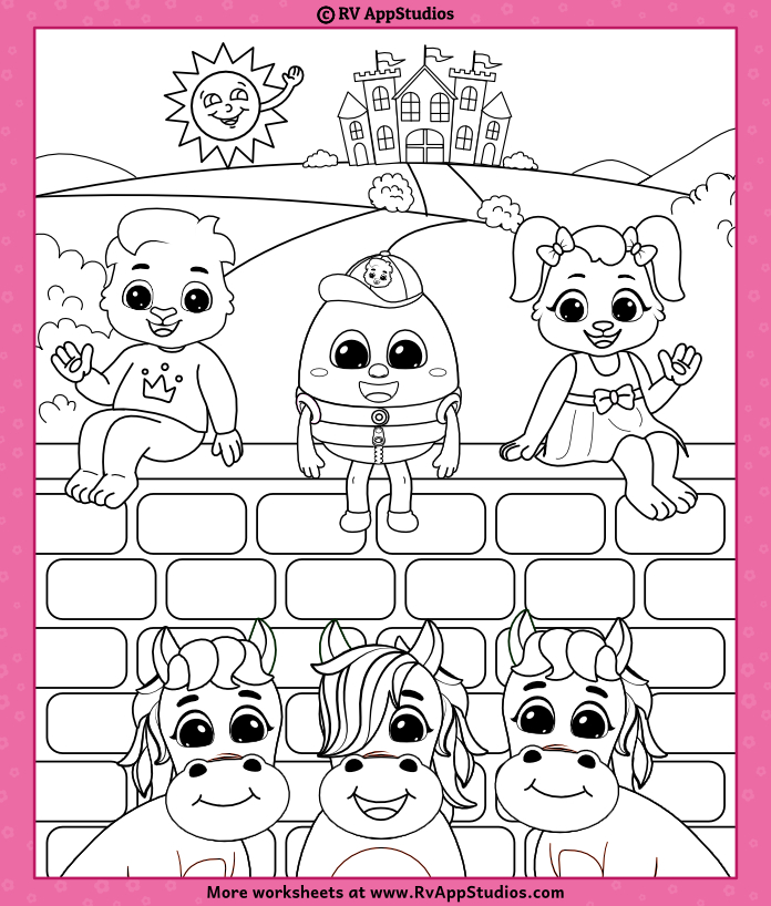 Humpty dumpty coloring page for kids