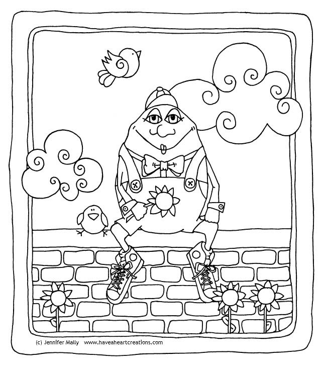 Jen mally humpty dumpty coloring sheet