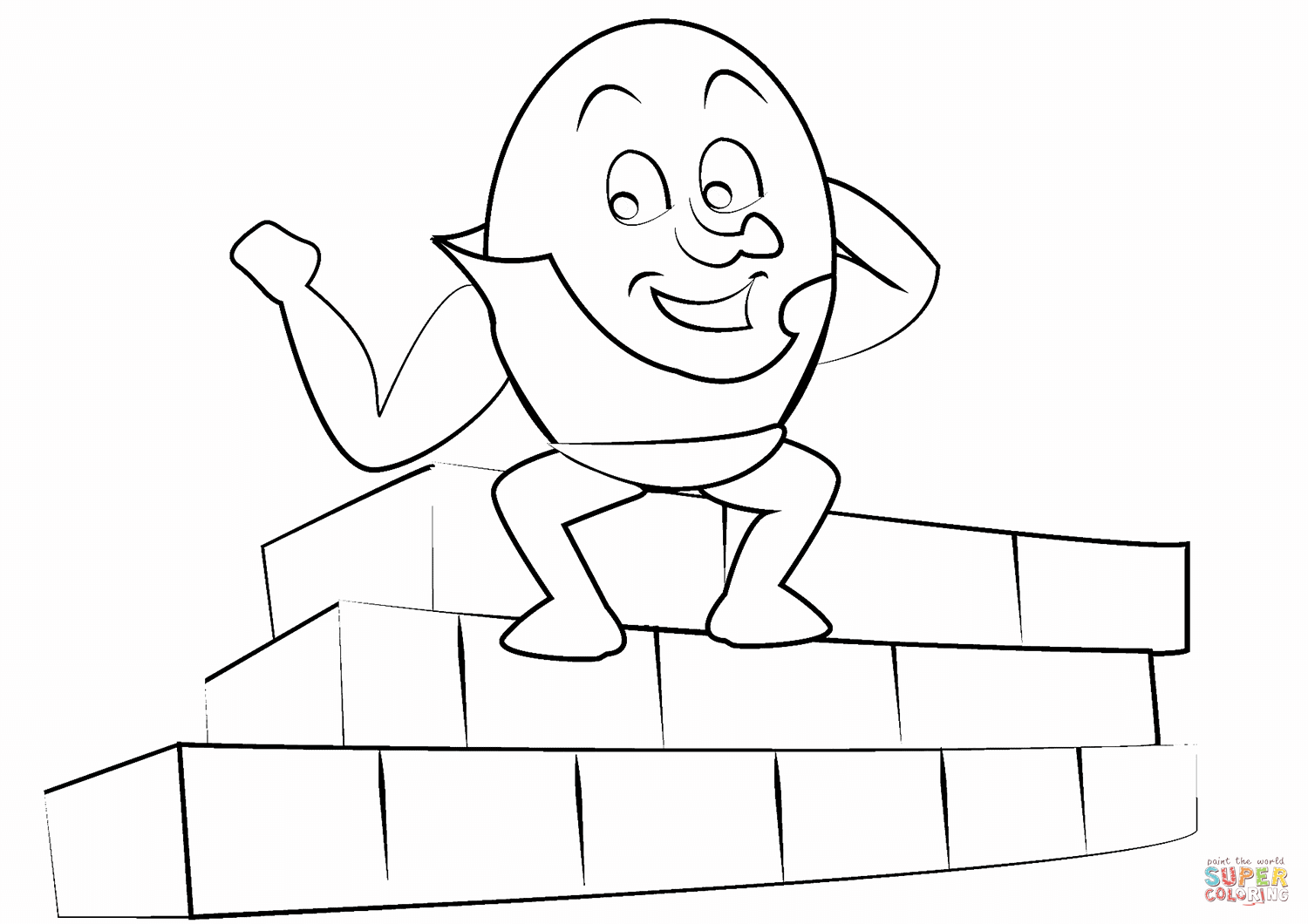 Humpty dumpty coloring page free printable coloring pages