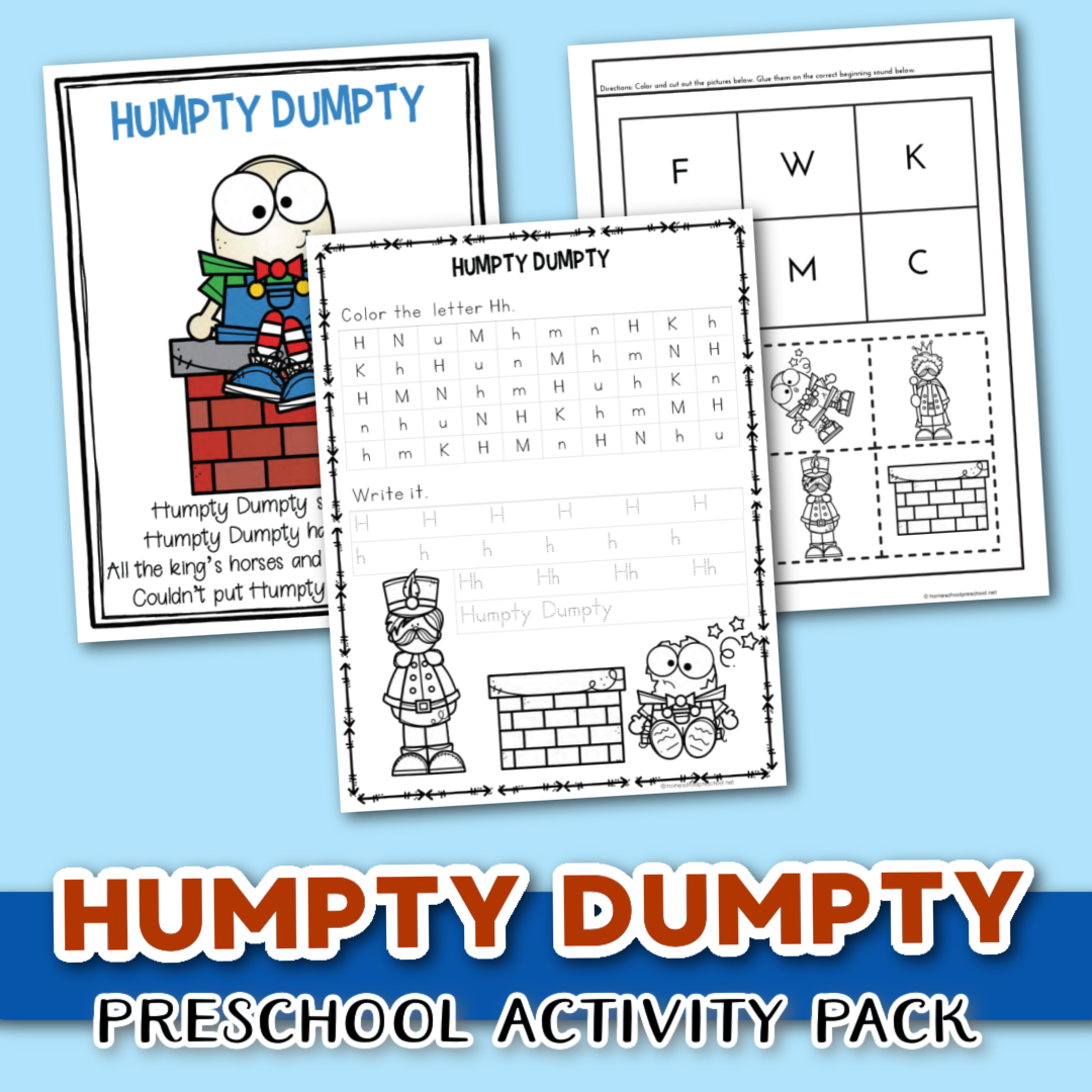 Free printable humpty dumpty activities for preschool