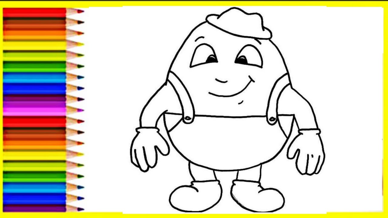 Humpty dumpty drawing and paintingdraw humpty dumpty colouring for kids