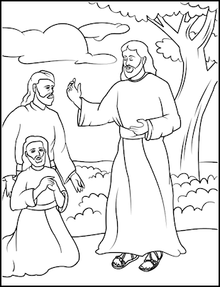 Bible coloring page for sunday school