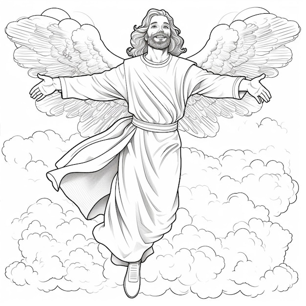 Premium ai image easter jesus coloring page