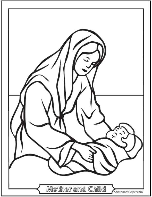 Printable christmas coloring pages âï jesus mary nativity scenes