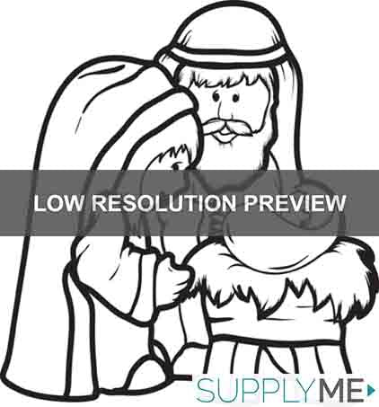 Printable mary joseph baby jesus coloring page for kids â