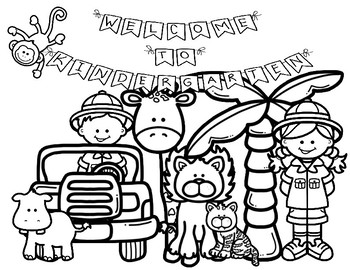 First day of school coloring pages junglesafari k