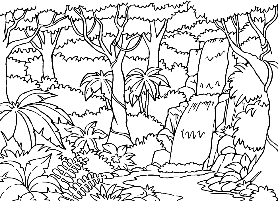 Jungle coloring pages printable for free download