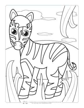Safari and jungle animals coloring pages for kids