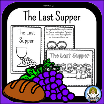 The last supper mini book and coloring pages by nicola lynn tpt