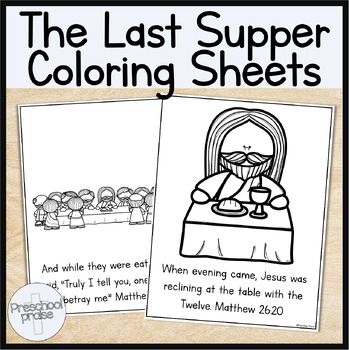 Last supper coloring page tpt